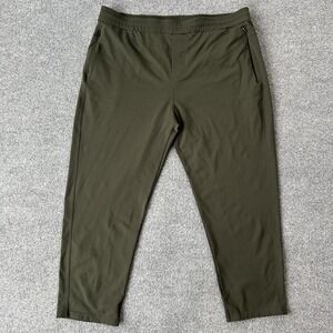 Public Rec Pants Mens 44 Green Nylon Jogger Elastic Waist Zip Pockets Stretch
